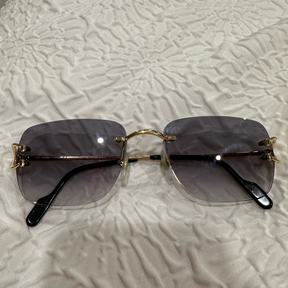 Cartier Gold and Gray Sunglasses - Picture 2 of 9